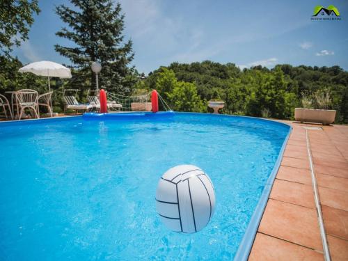 una piscina con una cancha de baloncesto en el agua en Holiday Home Boltar en Varaždin