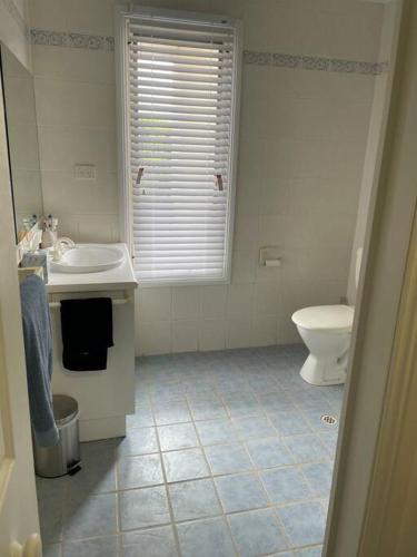 a bathroom with a sink and a toilet at McCracken Homestay in McCracken