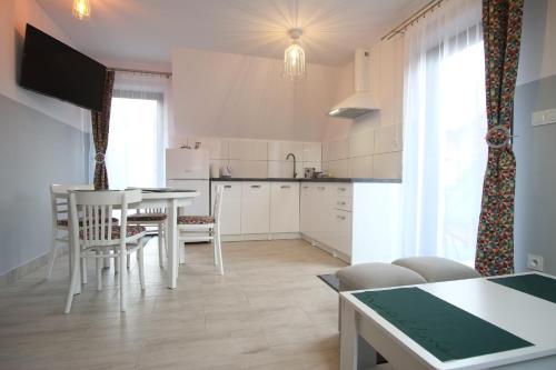 Η κουζίνα ή μικρή κουζίνα στο Apartamenty Magiczny Kącik
