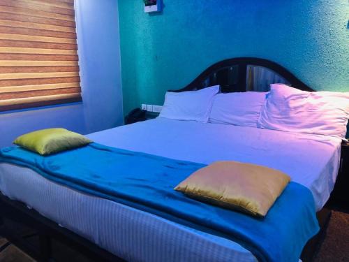 a bed with two pillows on it in a room at Ashoka Residency Chottanikkara in Chottanikara