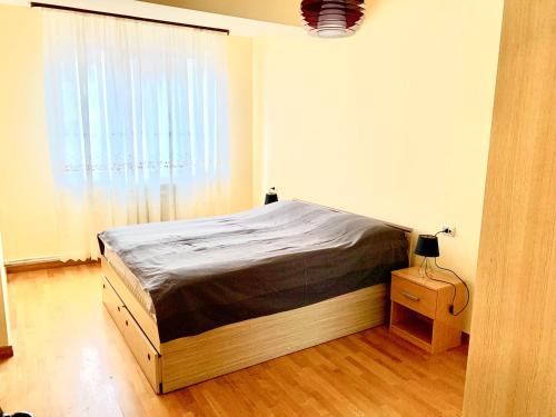una camera da letto con un letto in una stanza con una finestra di Apartment Amiryan a Yerevan