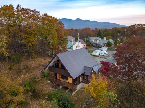 an aerial view of a house in the woods at Nasu Grand Villa - Vacation STAY 13860 in Nasu-yumoto
