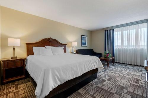 a hotel room with a large bed and a window at Best Western Plus Dubuque Hotel and Conference Center in Dubuque