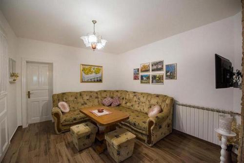 ein Wohnzimmer mit einem Sofa und einem Tisch in der Unterkunft Holiday house with a parking space Daruvar, Bjelovarska - 17937 in Daruvar