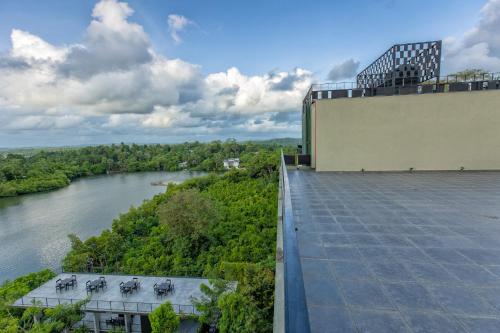 a view of a river from the roof of a building at Splendour Residence in Balapitiya
