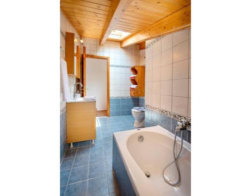 a bathroom with a tub and a toilet and a sink at Ria Sweet Home Paxos in Oziás