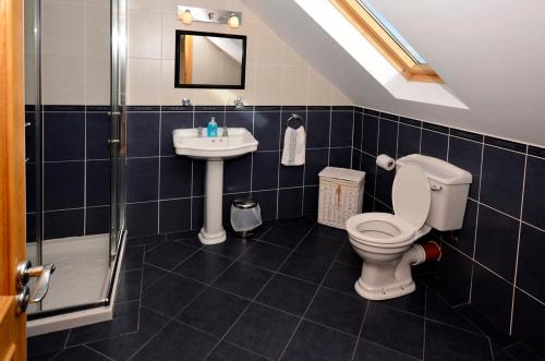 łazienka z toaletą i umywalką w obiekcie Cottage 147 - Renvyle w mieście Renvyle
