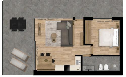 阿維蘭奧的住宿－Beim Lackl， ⁇ 染房间平面图