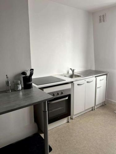 Kuchyň nebo kuchyňský kout v ubytování Appartement à Roubaix