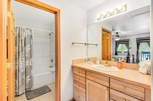 a bathroom with a sink and a shower at Morning Crescendo in Frisco