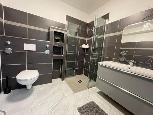 Koupelna v ubytování Fully equipped apartment 3 rooms 5 Bed