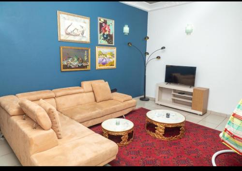 Zona de estar de DUPLEXE HAUT STANDING centre ville Quartier Fouda