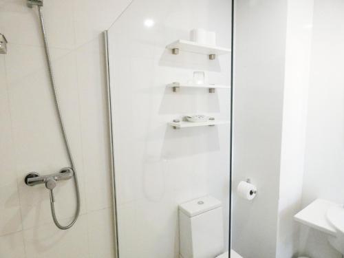 un bagno con doccia e WC di Echegaray Premium cathedral 1 a Málaga