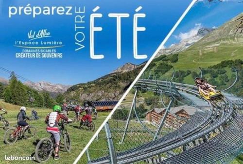 a magazine cover of people riding bikes on a mountain trail at Eden Studio La foux d Allos centre station , 50 m du centre avec terrasse plein sud , chambre 4 couchages in La Foux