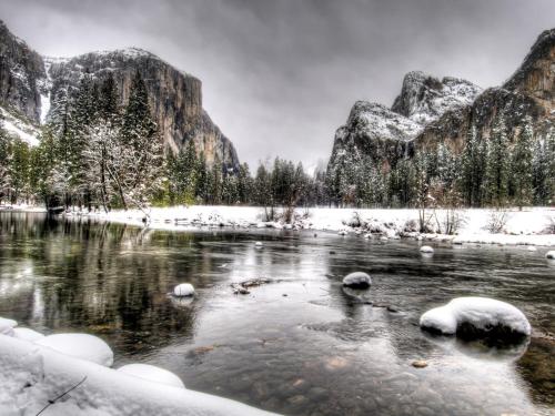 a river in the mountains with snow on it at Gold Dust West in Carson City