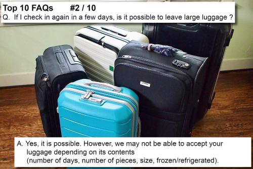 a flyer with a bunch of luggage on the floor at ICI HOTEL Ueno Shin Okachimachi in Tokyo