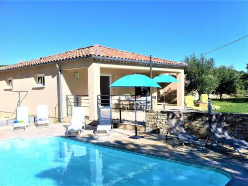 Villa Moderne à Vagnas: Piscine Chauffée, 6 Pers, Proche Vallon Pont d’Arc - FR-1-382-176