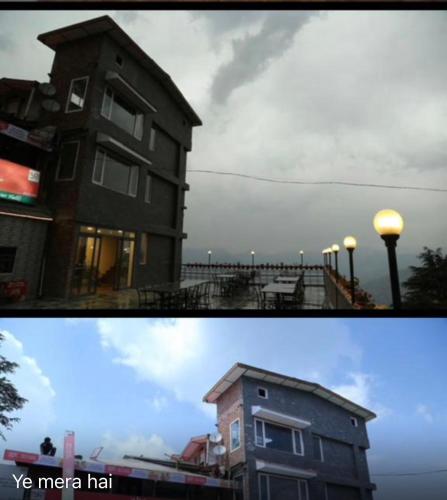 duas fotos de um edifício e uma casa em ABC HOMESTAY em Shimla