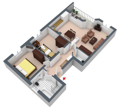 Pelan lantai bagi Ferienwohnung Romi