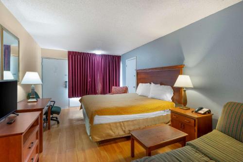 una camera d'albergo con letto e divano di Rodeway Inn Colonial Heights I-95 a Colonial Heights