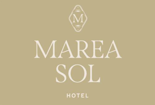 a sign with the words mara soi hotel at Marea Sol Hotel in Santa Cruz