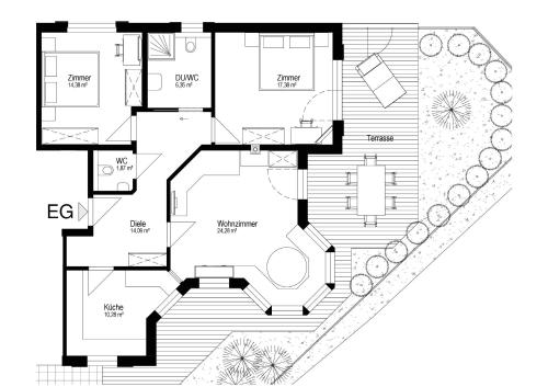 a floor plan of a house at Apart S'Dörfl in Mayrhofen