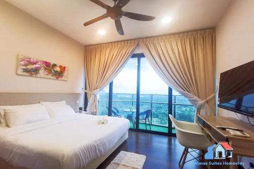 Katil atau katil-katil dalam bilik di Almas Suites @ Puteri Harbour