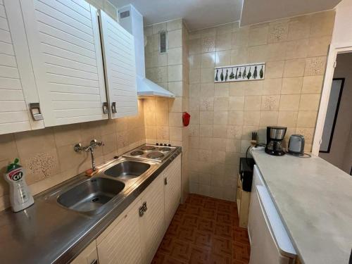 una pequeña cocina con fregadero y encimera en Immodelpas Consuegra 1, en Pas de la Casa