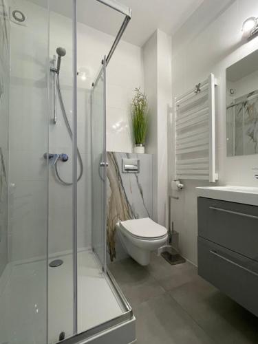Koupelna v ubytování Apartamenty Wisła Centrum