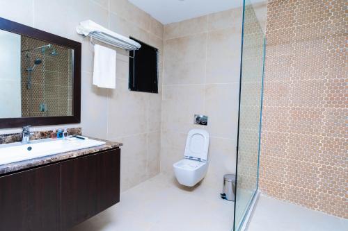 Koupelna v ubytování Terraform Hotel
