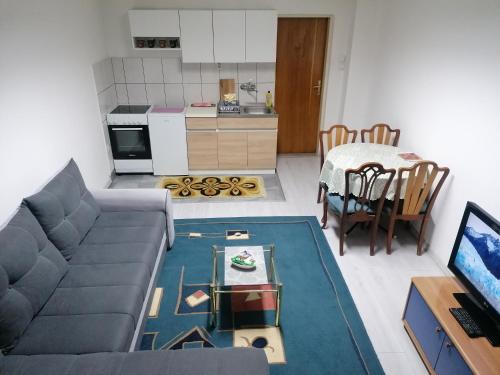 帕萊的住宿－Apartman Vuk，客厅配有沙发和桌子