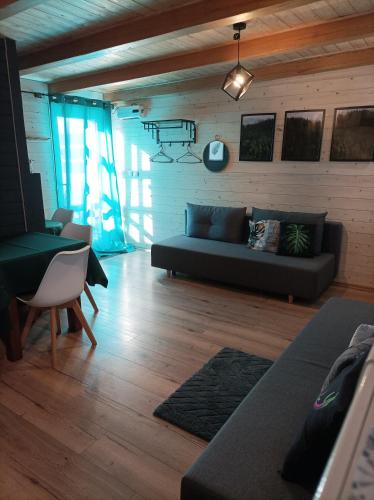 a living room with a couch and a table at Ostoja Karkonoska in Podgórzyn