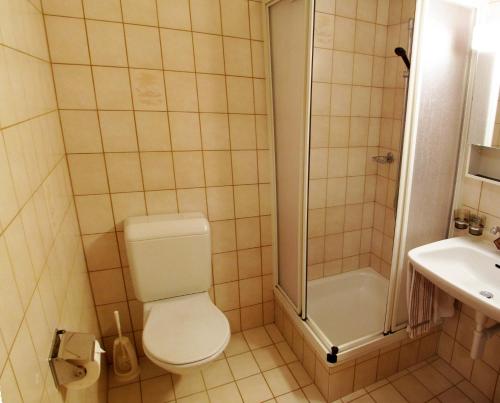 Koupelna v ubytování Hirsch