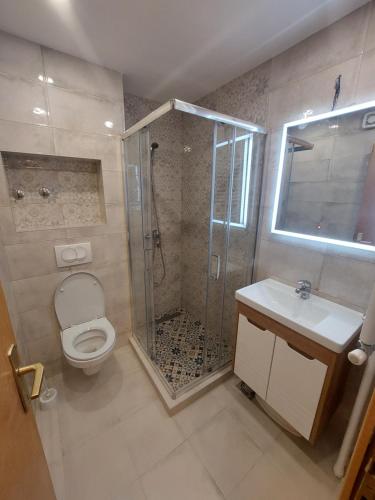 Vonios kambarys apgyvendinimo įstaigoje Apartman-Vila Nikola, 064jedansedamdvatridevetnulatri