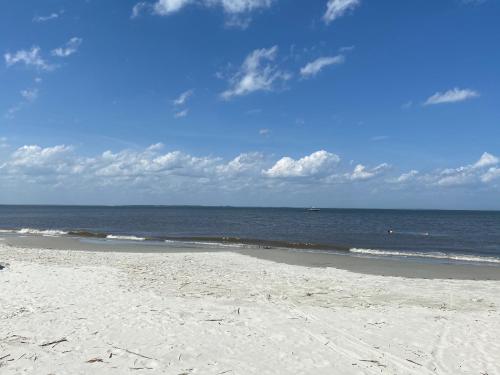 a sandy beach with the ocean in the background at Sandpiper SC Luxe Oceanview Condo in Private Paradise in Oceanmarsh Subdivision