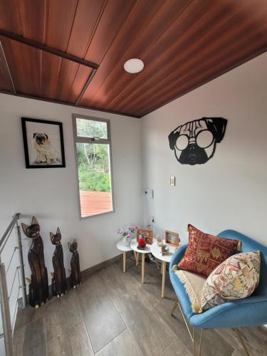Posezení v ubytování Casa de Campo Cattleya Soatá Boyacá