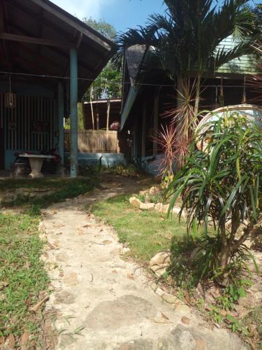 a house with a palm tree in front of it at Chor Chaba in Ko Kood