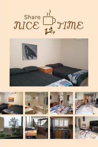 un collage de photos d'une chambre avec un lit dans l'établissement Wedgewood Terrace, à Durban