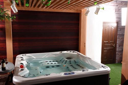 eine Whirlpool-Badewanne in der Mitte eines Zimmers in der Unterkunft House Bosnic in Cista Provo