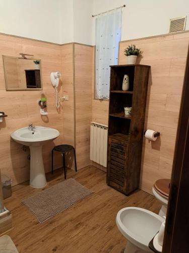 a bathroom with a sink and a toilet at B&B Empire 1970 in Trieste