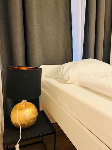Postel nebo postele na pokoji v ubytování Gemütliches, neues 2. Zimmer Apartment am Ufer