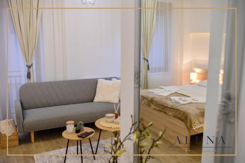 Ένα ή περισσότερα κρεβάτια σε δωμάτιο στο Aluna LUX Zlatibor