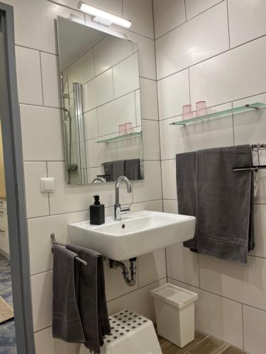 Koupelna v ubytování Familienfreundliche Ferienwohnung Sonnenhut