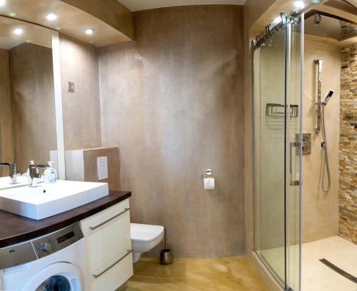 Koupelna v ubytování Dream Apartman 1 with Free Parking