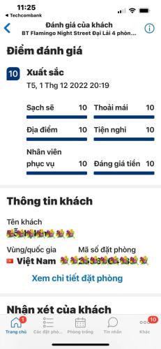 a screenshot of a cell phone with a list of flowers at Friendly villa SH Đại Lải 4 phòng ngủ in Phúc Yên