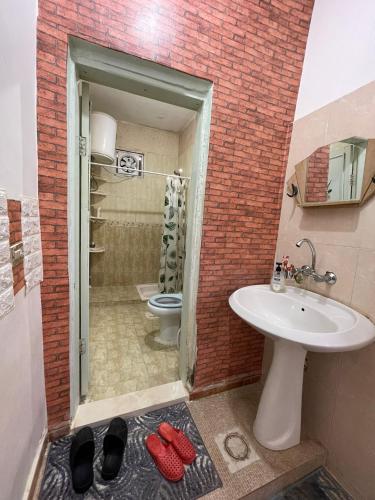 a bathroom with a sink and a toilet at Its your choice hostel in Wadi Musa