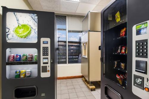 a refrigerator with a picture of a lime on it at Red Roof Winchester - Lexington East in Winchester
