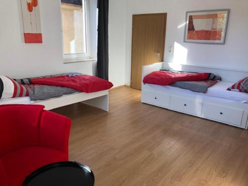 Ruang duduk di Ferienwohnung Heim
