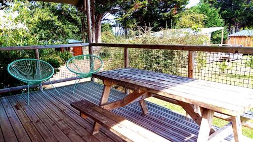 Balkón nebo terasa v ubytování Glamping Terre & Mer