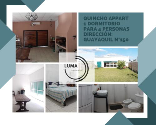 un collage de photos d'une chambre dans l'établissement Luma Quincho Appart, à El Colorado